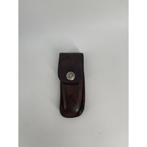 Vintage Schrade Brown Leather Folding Knife Belt Sheath Pouch Made in USA